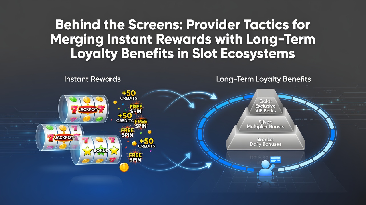 Slot game interface displaying instant reward notifications alongside loyalty tier progress indicators on a mobile screen
