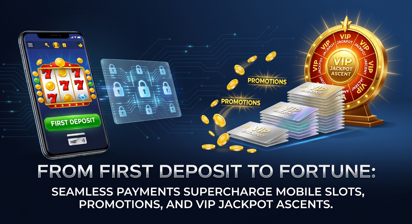 Vibrant mobile slot screen showing a jackpot win with seamless payment icons overlayed, illustrating instant deposit flow to big payouts