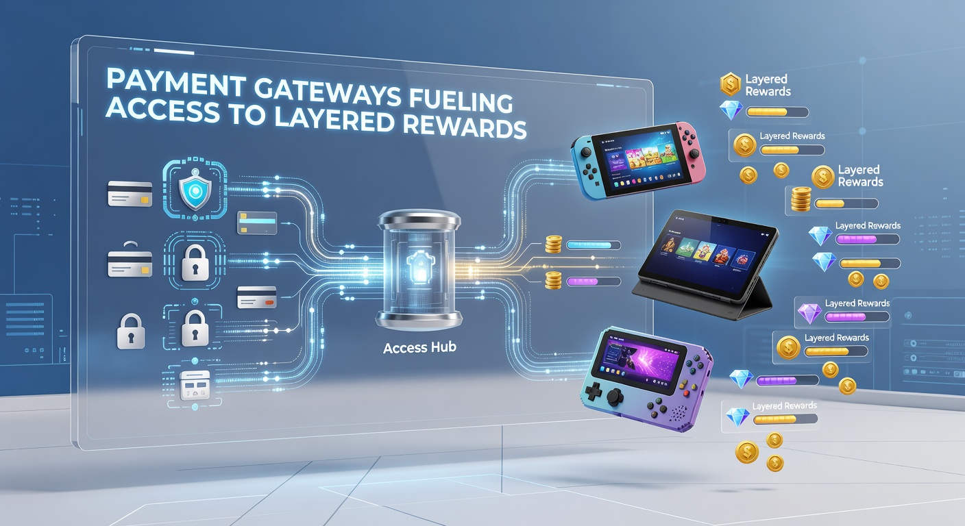 Mobile screen showing layered rewards unlocked via instant payment processing