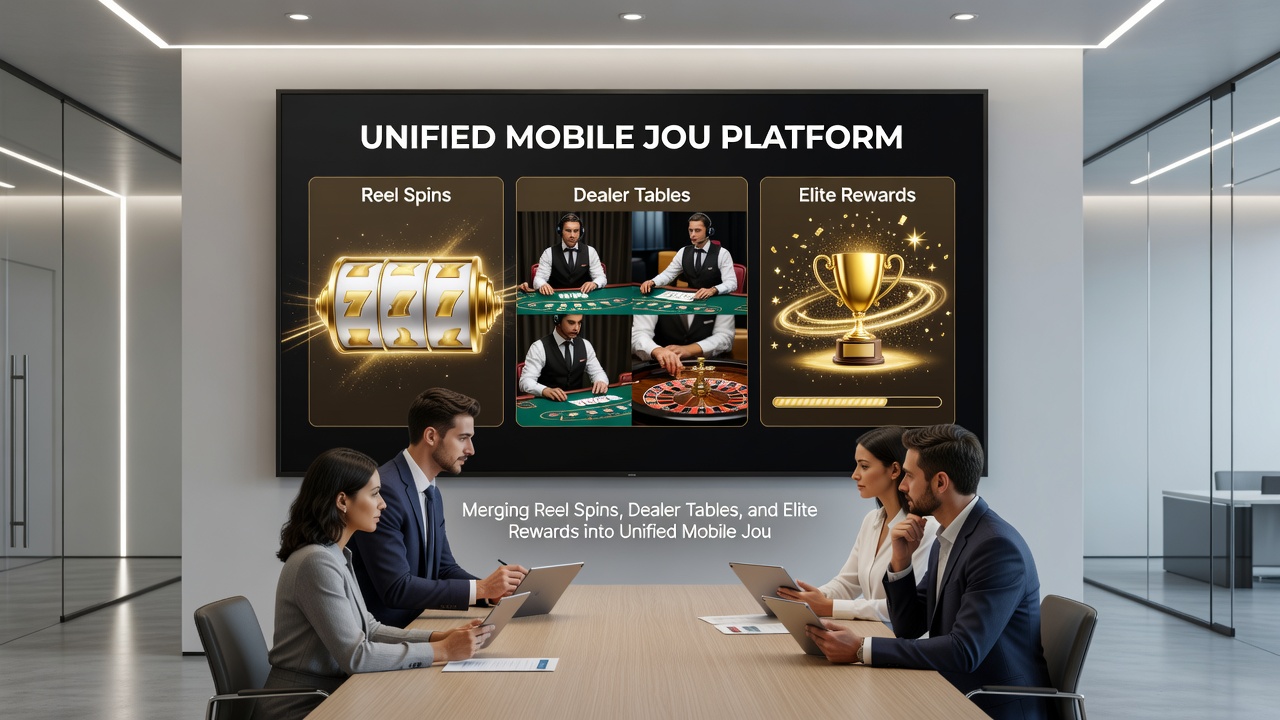 Player dashboard displaying combined reel history, live table sessions, and elite reward tier progress on a smartphone screen