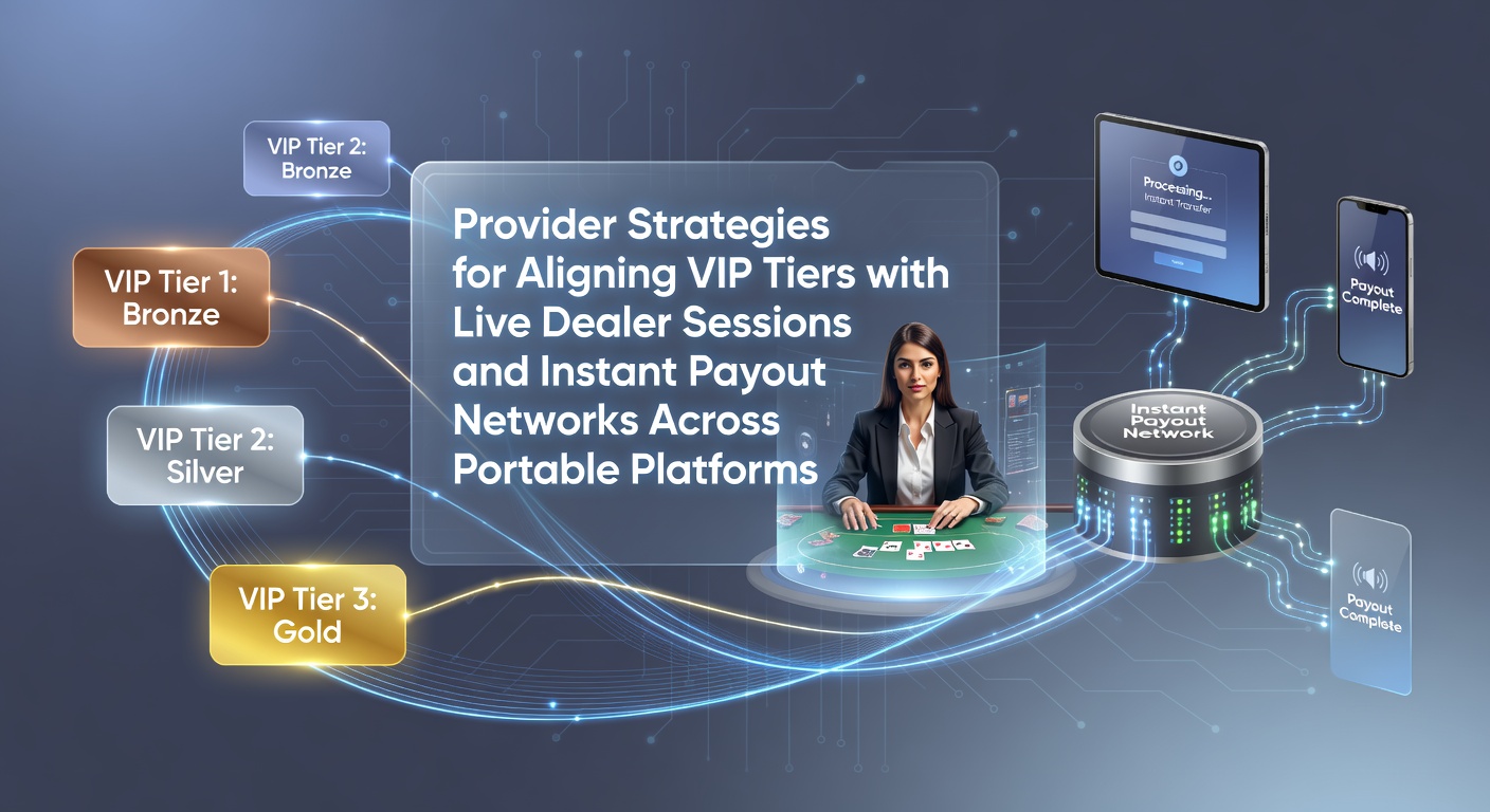 Mobile casino interface showing VIP tier dashboard alongside live dealer table options and instant payout indicators