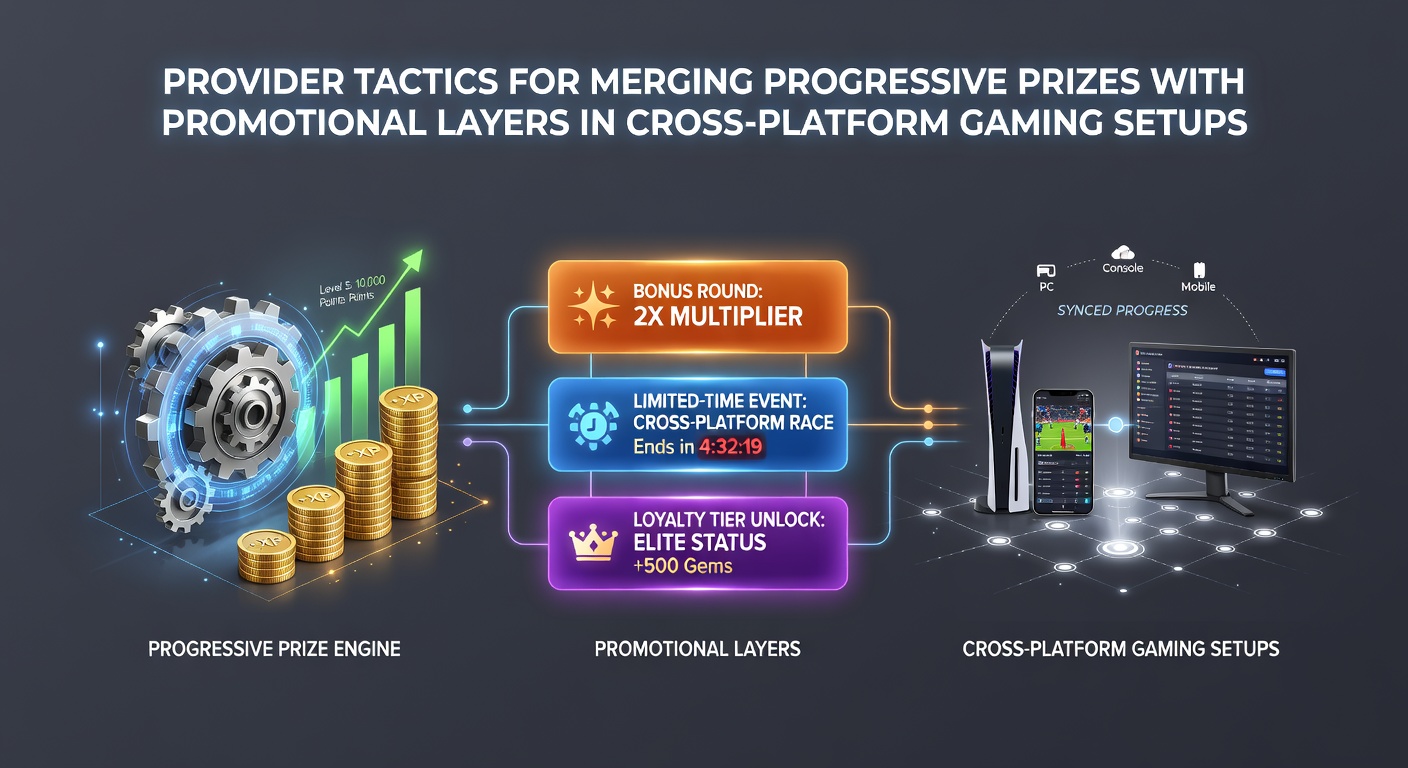 Cross-platform gaming interfaces showing integrated progressive jackpot displays and layered promotional bonuses on multiple devices