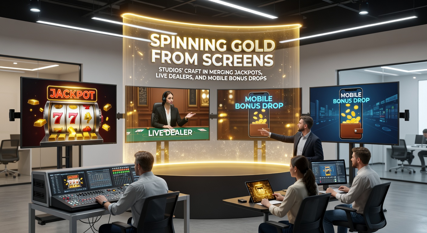 Close-up of a mobile device screen displaying a live dealer game fused with jackpot progress bar and incoming bonus drop animation