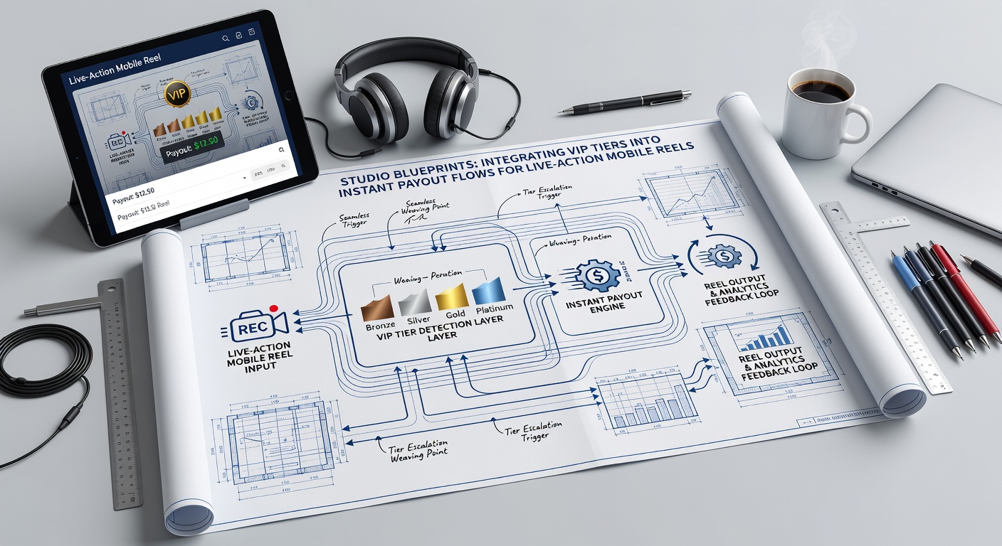 Gaming studio interface showing VIP tier integration with mobile reel payout systems